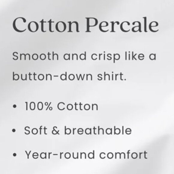 Company Store Twin XL 100% Cotton/Percal Fitted Bottom Sheet - Picture 6 of 7